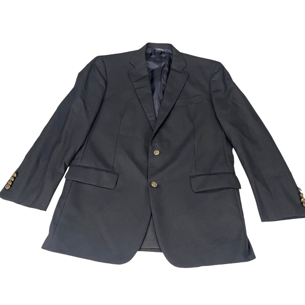 Brooks Brothers 1818 Madison Wool Blazer by Loro Piana Mens 43L Black USA/ ITALY